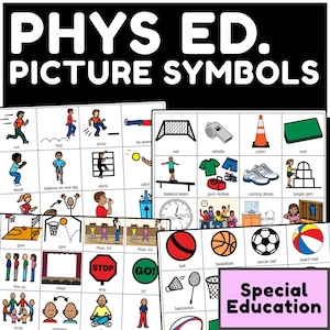 Physical Education Picture Symbols | 72 Pre-Made PCS | Printable PDF