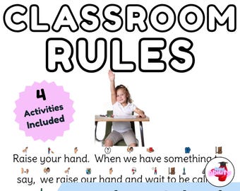 Classroom Rules Adapted Story & Activities | Reading Comprehension | Back to School September Routines | Writing Matching Sorting | PDF