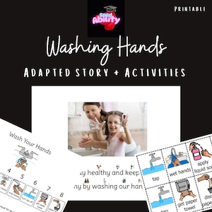 Attività di sequenziamento del lavaggio delle mani / Storia adattata / Guida visiva in 8 passaggi per bambini / PDF