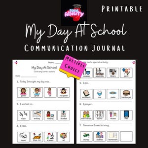 My Day at School | School-to-Home Communication Journal | Multiple Choice | PDF