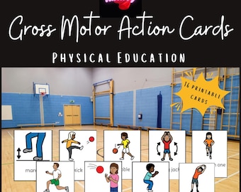 Gross Motor Action Cards | Physical Education | Exercise & Movement | Large Symbolated Visuals | PDF