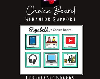 Choice Board Template | Customizable Visual Support with 6 Spots and Pre-Made Symbols | Ideal for Student Choice and Independence | PDF