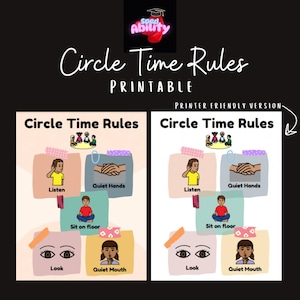 Circle Time Rules Poster | Visual Classroom Expectations for Carpet Time | Behavior Management | PDF
