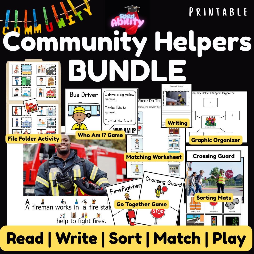 Community Helpers BUNDLE | 4 Classroom Activities | 75 Pages of ...