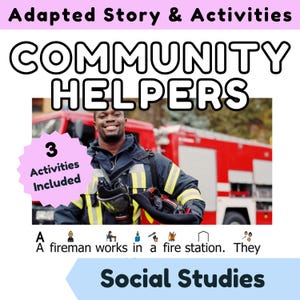 Community Helpers | Adapted Story & Activities | Kindergarten Social Studies