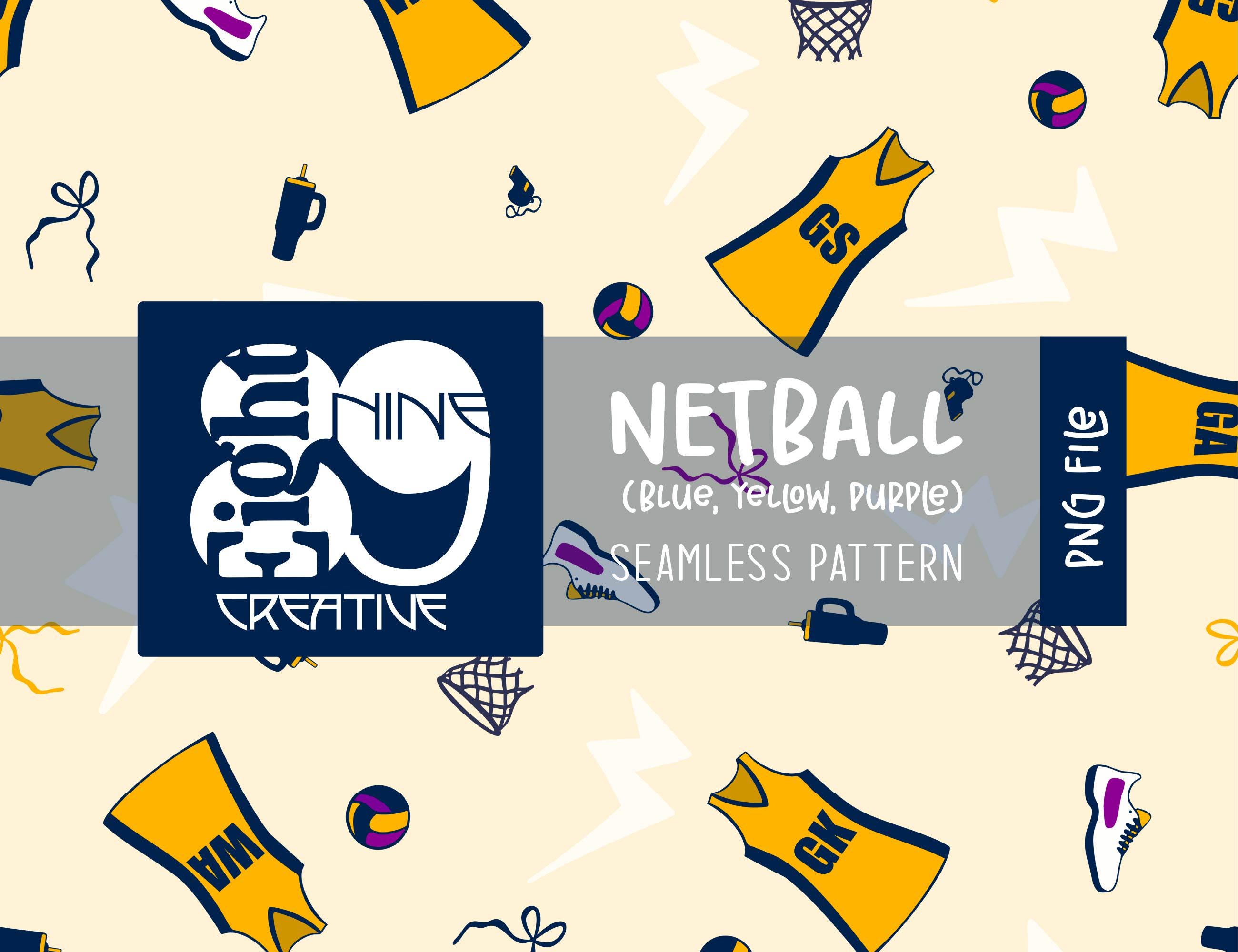 Netball Icon Pattern Netball Seamless Pattern - Hand Drawn- Netball Digital Paper - Netball ...