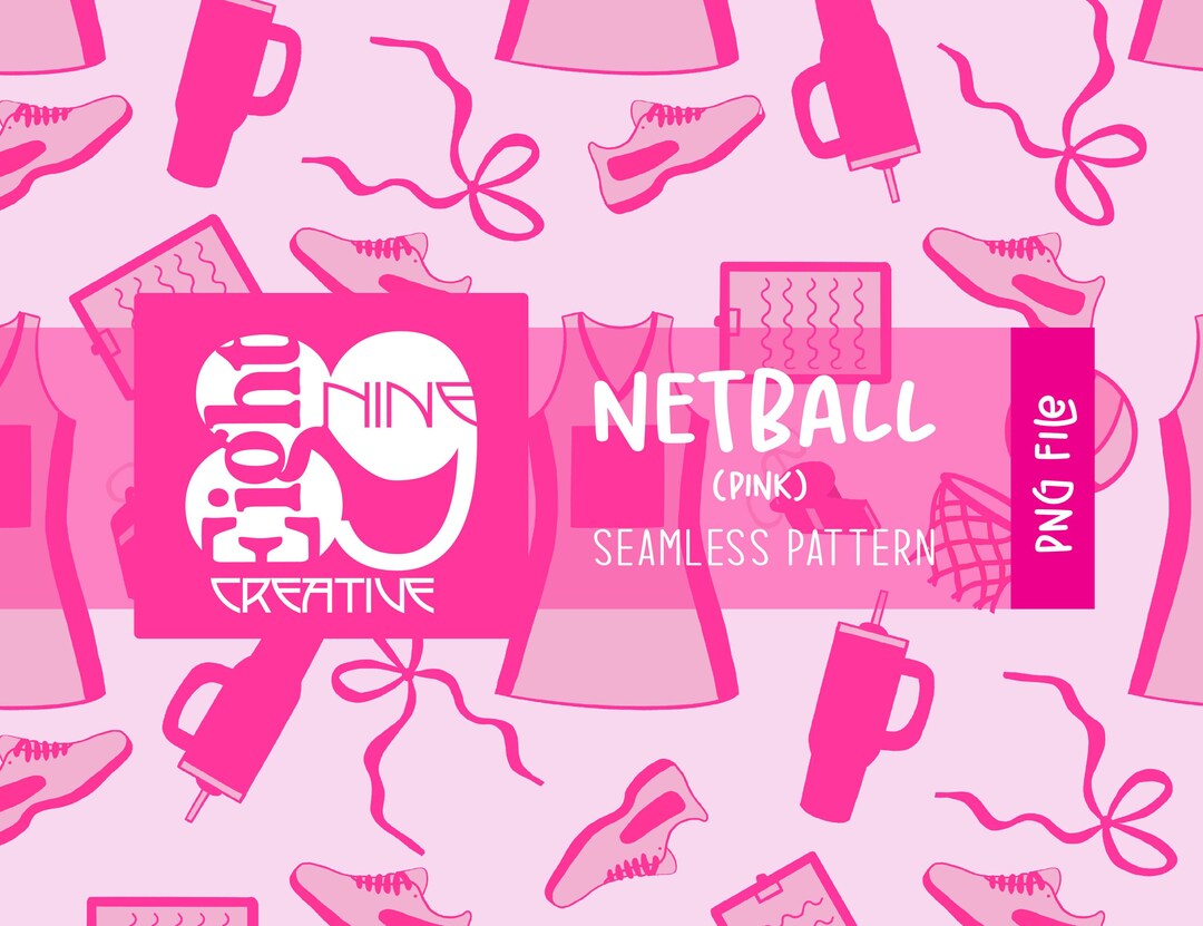 Netball Seamless Pattern - Hand Drawn- Netball Digital Paper - Netball ...