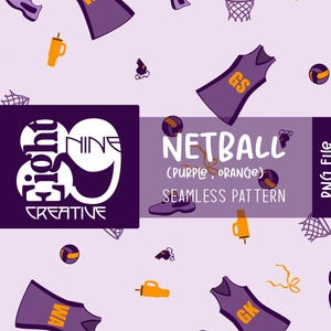 Netball Seamless Pattern - Hand Drawn- Netball Digital Paper - Netball ...