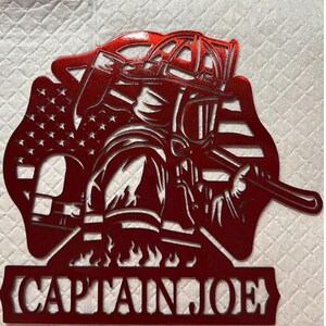 Custom Firefighter Metal Sign: American Flag, Personalized Fire Department Gift