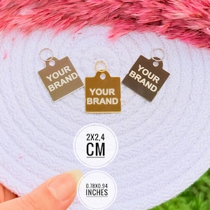 Personalized Square Stainless Steel Label For Clothing, Personalized Laser Engraved Logo For Handcrafted,Clothing and Bag Brand Tags Label