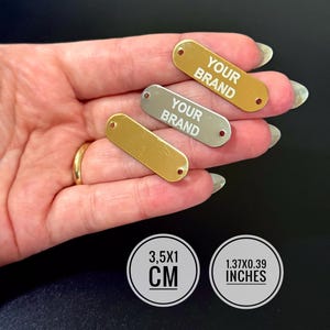 Personalized Rectangle Stainless Steel Label For Clothing, Personalized Laser Engraved Logo For Handcrafted, Clothing and Bag Tags Label