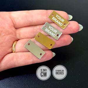 Personalized Rectangle Stainless Steel Label For Clothing, Personalized Laser Engraved Logo For Handcrafted, Clothing and Bag Brand Tags