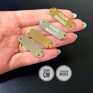 Personalized Rectangle Stainless Steel Label For Clothing, Personalized Laser Engraved Logo For Handcrafted, Clothing and Bag Brand Tags