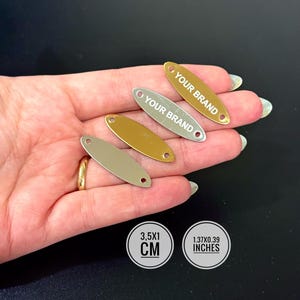 Personalized Ellipse Stainless Steel Label For Clothing, Personalized Laser Engraved Logo For Handcrafted, Clothing and Bag Tags,Brand Label