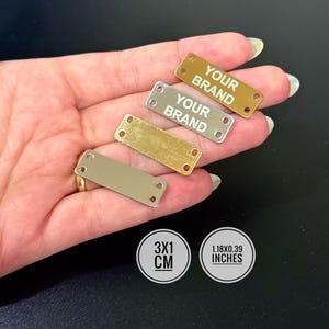 Personalized Rectangle Stainless Steel Label For Clothing, Personalized Laser Engraved Logo For Handcrafted, Clothing and Bag Brand Labels