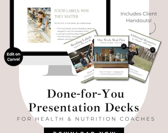 Reading Food and Nutrition Labels Canva Slide Deck Presentation: Health Coach Template