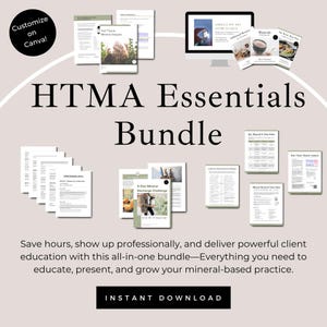 Pacchetto HTMA Essentials, analisi dei minerali nei tessuti capillari, HTMA, risorsa per coach di nutrizionisti, opuscolo modificabile per il cliente, piano alimentare
