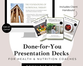 Presentación de terapia nutricional: Plantilla de Canva para coach de salud (NTA, actualizada en 2024)