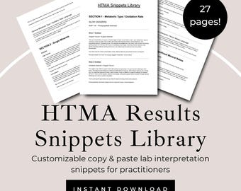 Biblioteca de fragmentos de informes de clientes HTMA / Explicación de los resultados del análisis de minerales en el tejido capilar / Plantilla para copiar y pegar para asesores de salud nutricional