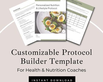 Plantilla de creación de protocolos para coaches de salud / Protocolo de cliente editable en Canva / Marco de coaching nutricional