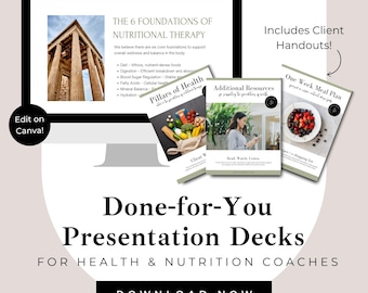 Presentación de terapia nutricional: Fundamentos de la terapia nutricional, plantilla de Canva para coaches de salud (versión heredada)