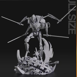 General Grievous Star Wars 12 carats à collectionner en cadeau, statue en résine peinte à la main et détaillée (à démonter)