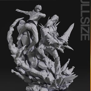 Sung Jin-Woo Igris Solo Leveling Combo Collectible 12k High-Detail Hand Painted Resin Statue Figure Gift (UNASSEMBLE) コレクターズアイテム