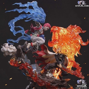 Akaza VS Rengoku Demon Slayer Collectible 12k High Detail Hand-Painted Resin Statue Figure Gift (UNASSEMBLE)