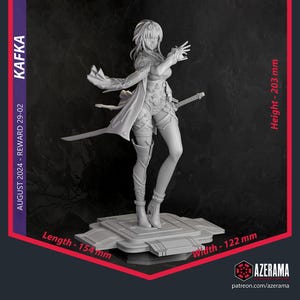 Kafka Honkai Star Rail Collectible 12k High Detail Hand-Painted Resin Statue Figure Gift (UNASSEMBLE)