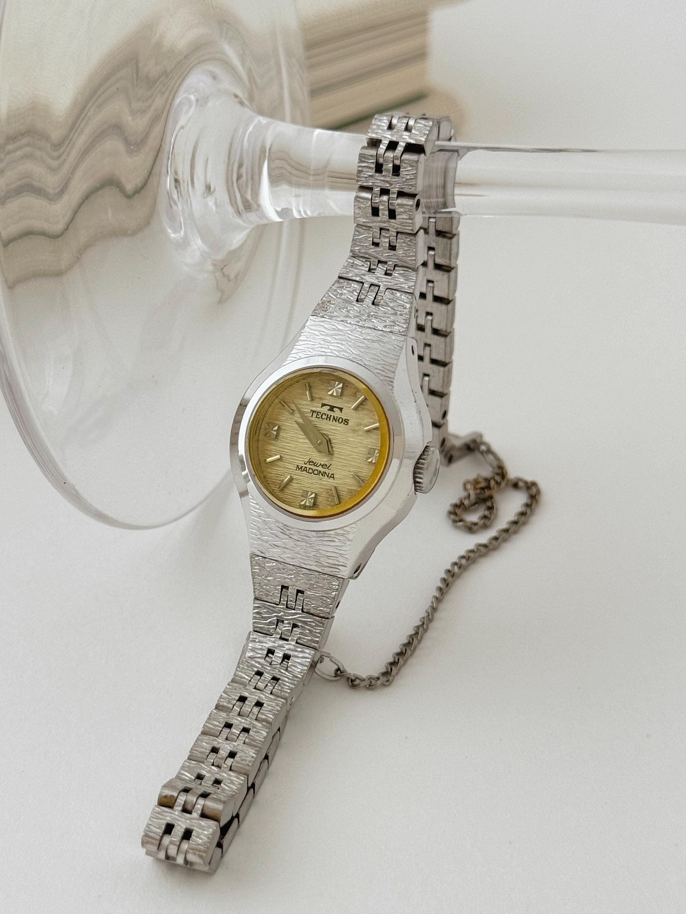 Bracelet De Montre Technos Acier Inox – 21,8 Mm – New Old Stock – Vintage