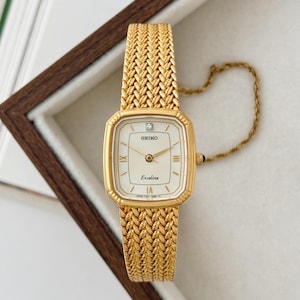 Vintage Seiko Exceline Gold Tone Bracelet Watch, Elegant Japanese