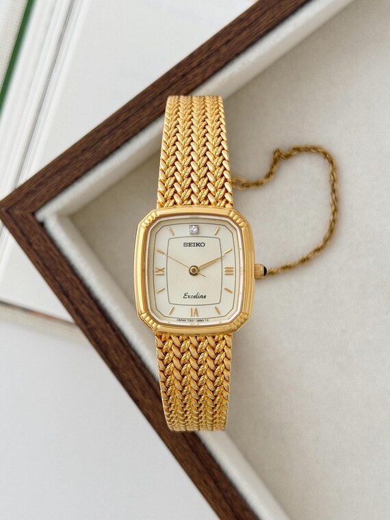 Vintage Seiko Exceline Gold Tone Bracelet Watch, Elegant  display picture 2