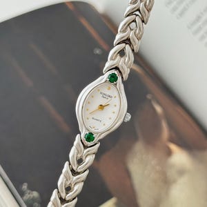 Sunlord l’emir Silver Tone Watch, Gemstones Watch, Vintage Women&#39;s Wristwatch, Jewelry Watch