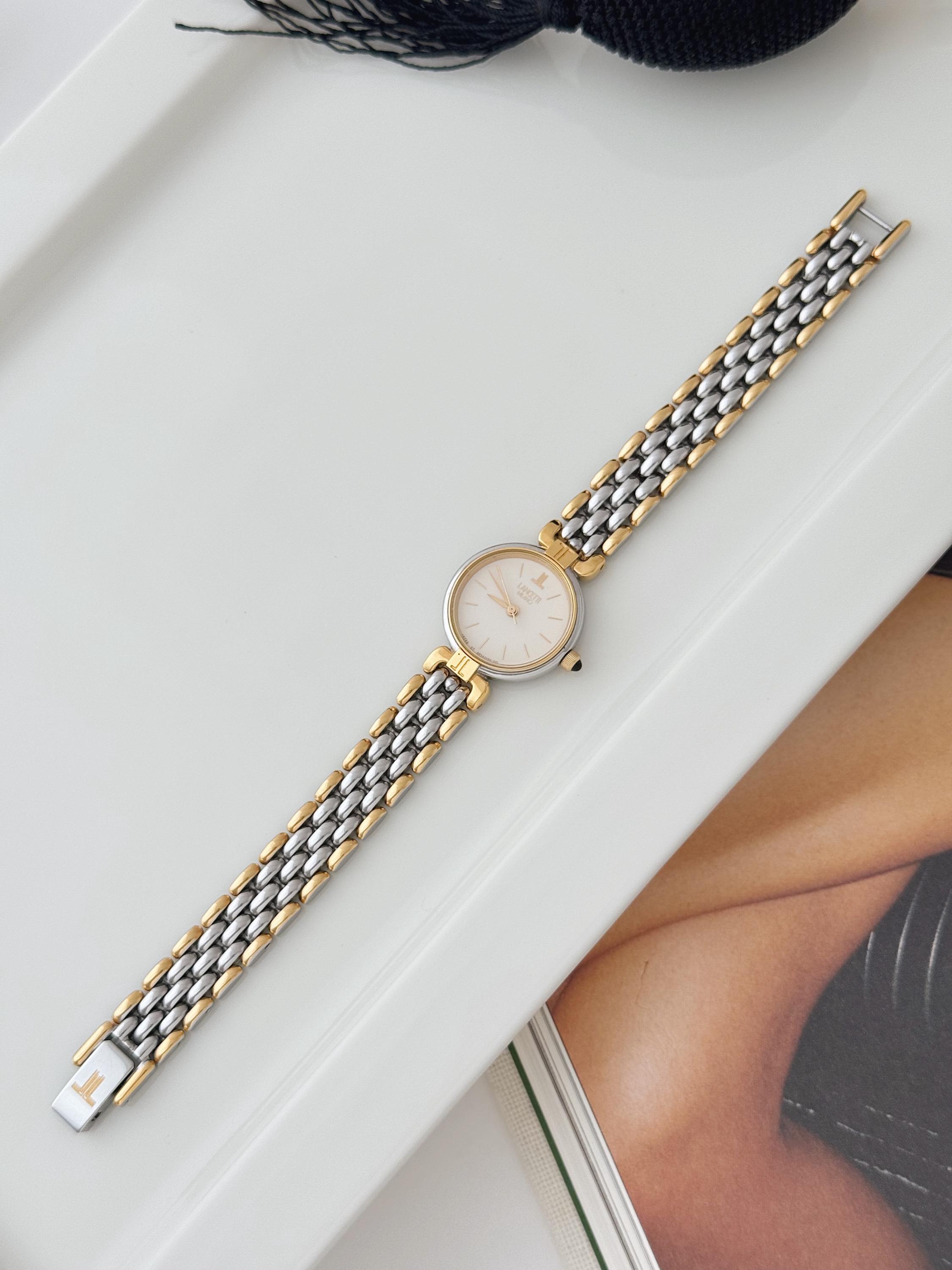 Vintage Lancetti Milano Two-tone Bracelet Watch, Vintage Women's