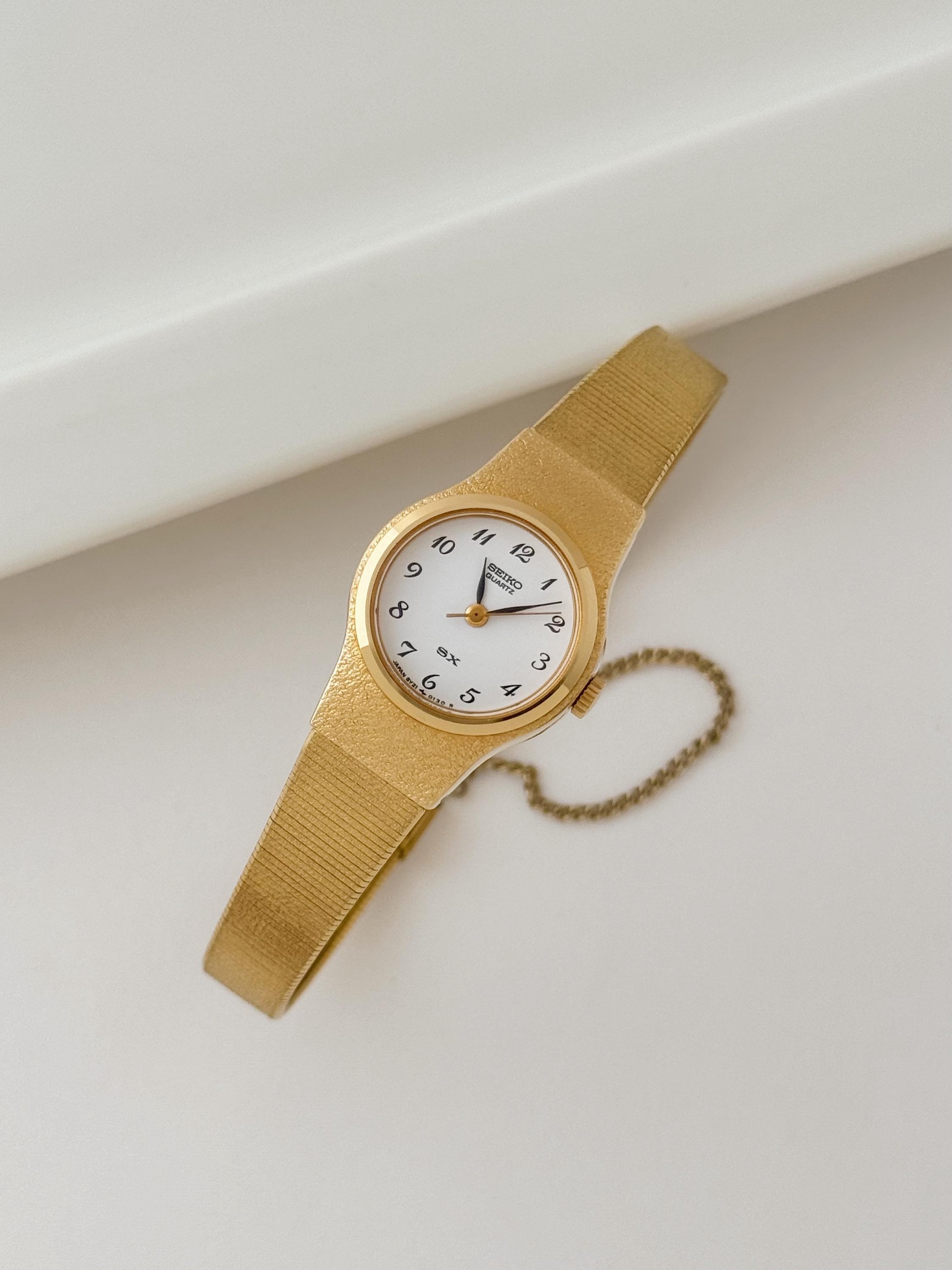 Vintage Seiko SX Gold Tone Bracelet Watch, Vintage Women display picture 3