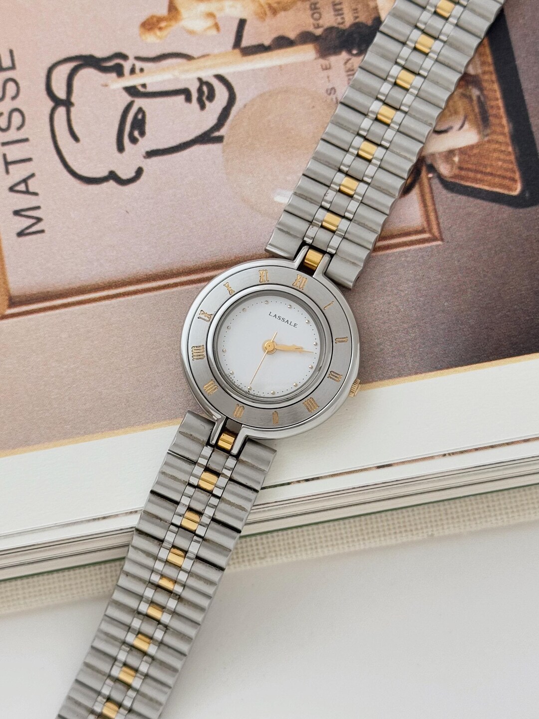 Vintage Seiko Lassale Two-tone Bracelet Watch, Roman Numeral  display picture 1