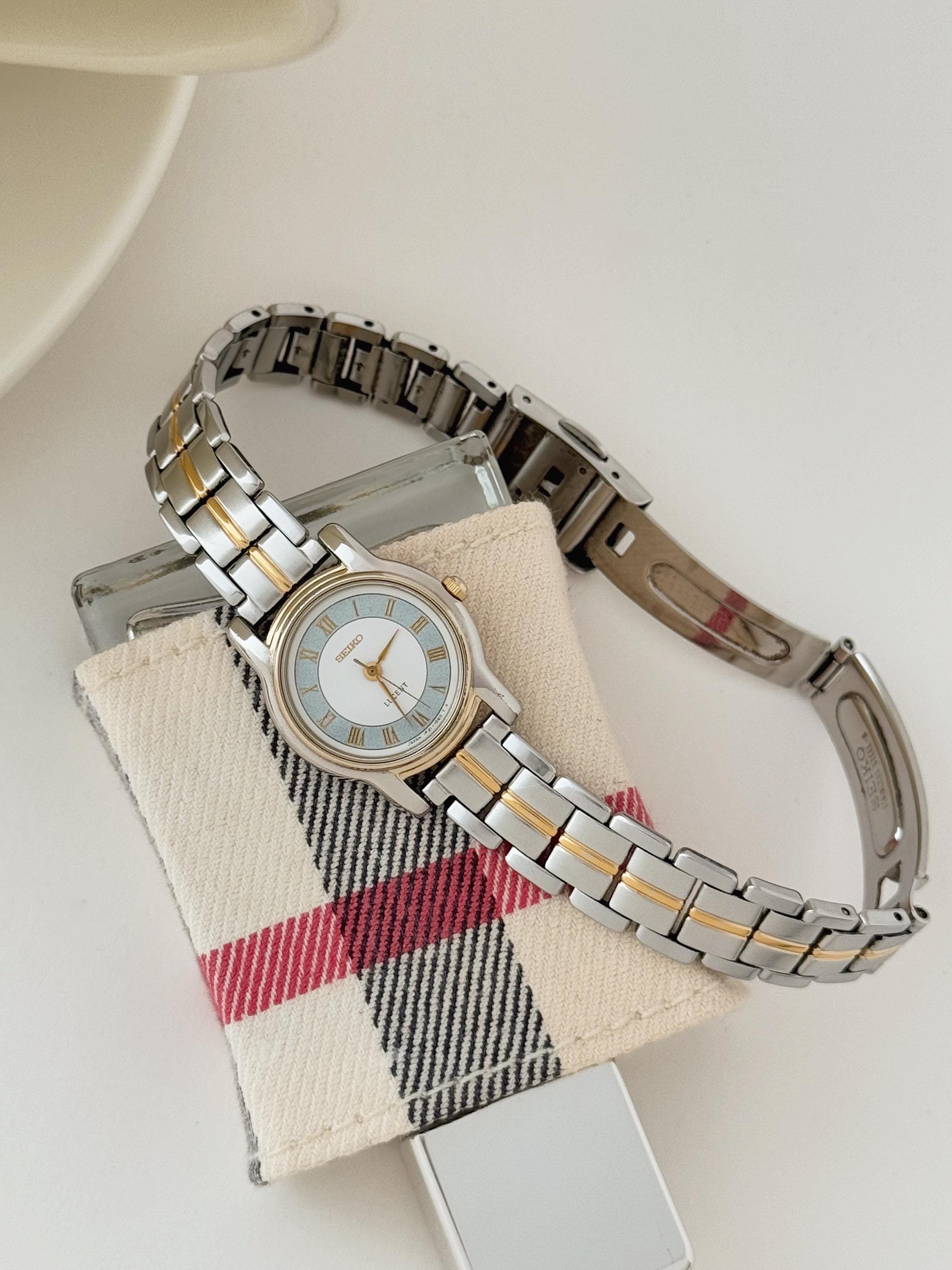 90s SEIKO LUCENT 腕時計 スクエア ツートーン セイコー Vintage Seiko Lucent Two-tone Bracelet Watch, Vintage Women's