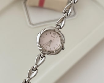 Vintage Citizen Cletia Silver Tone Bracelet Watch, Vintage Women's Wristwatch