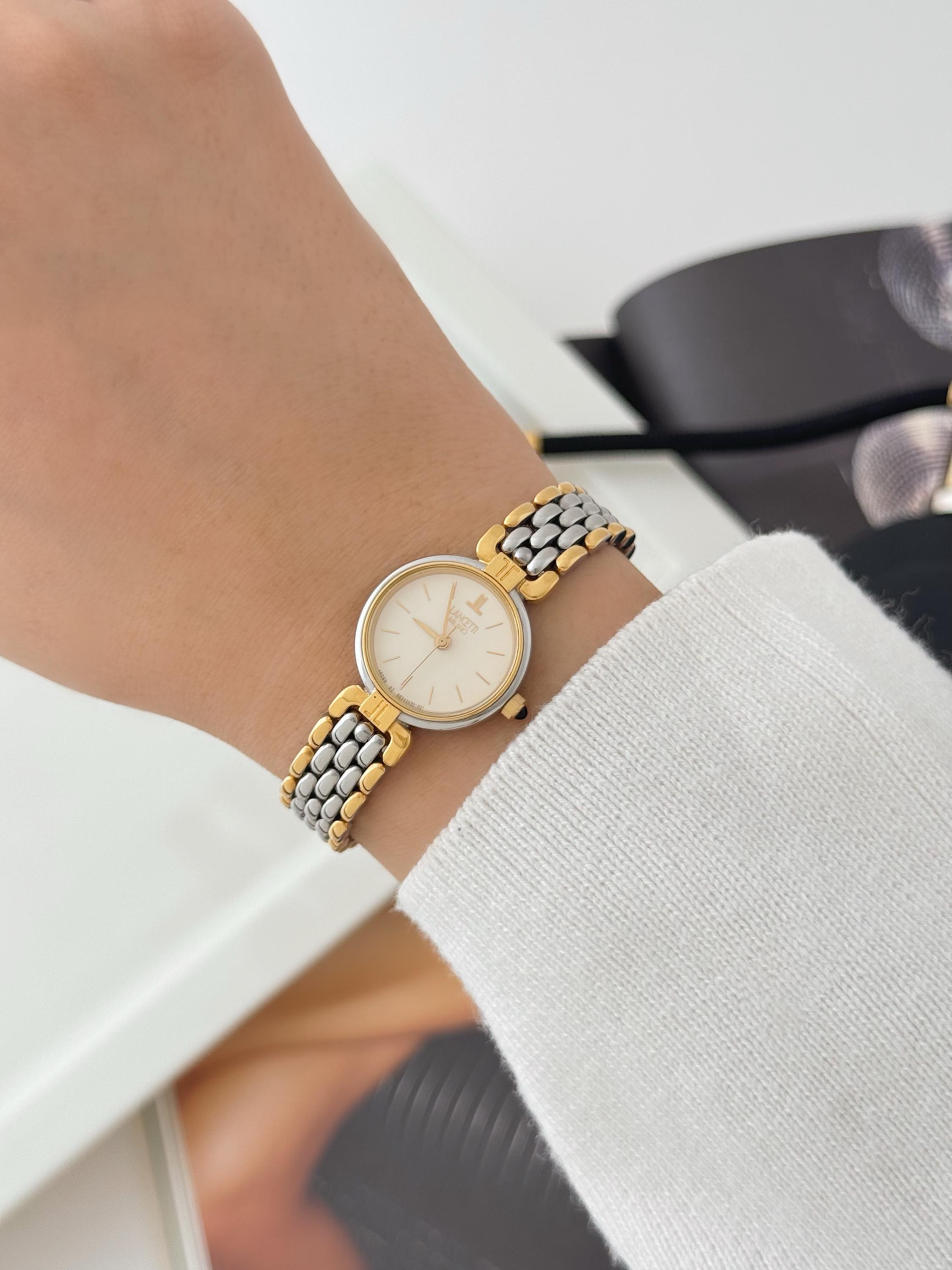 Vintage Lancetti Milano Two-tone Bracelet Watch, Vintage Women's