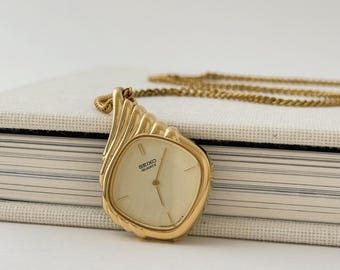 ヴィンテージ ALBA SEIKO ゴールドトーン メタルペンダントウォッチ