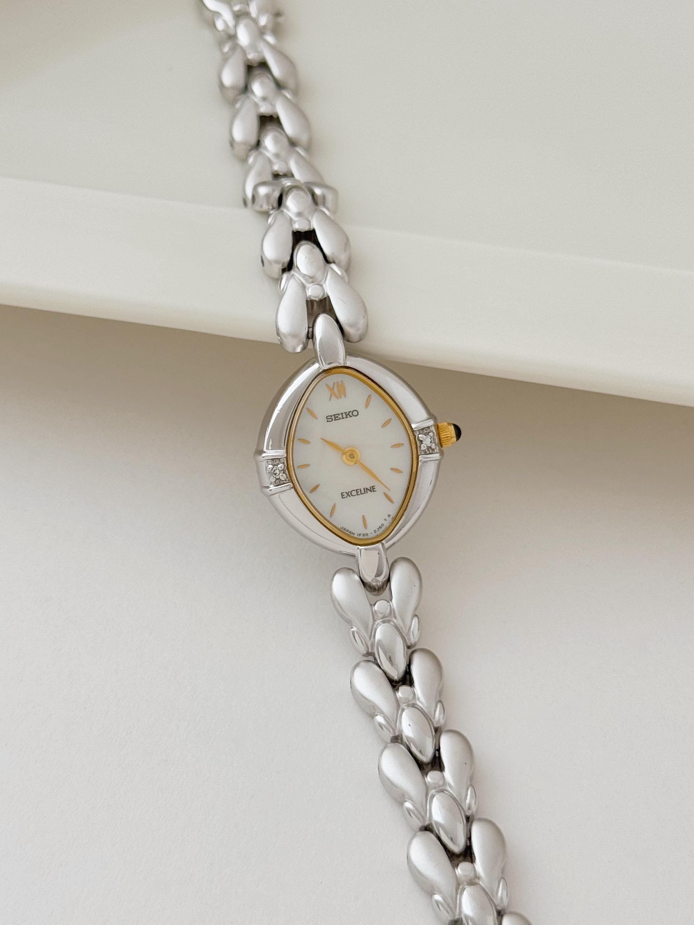 Vintage Seiko Exceline Two-tone Women's Watch With Diamond - Etsy