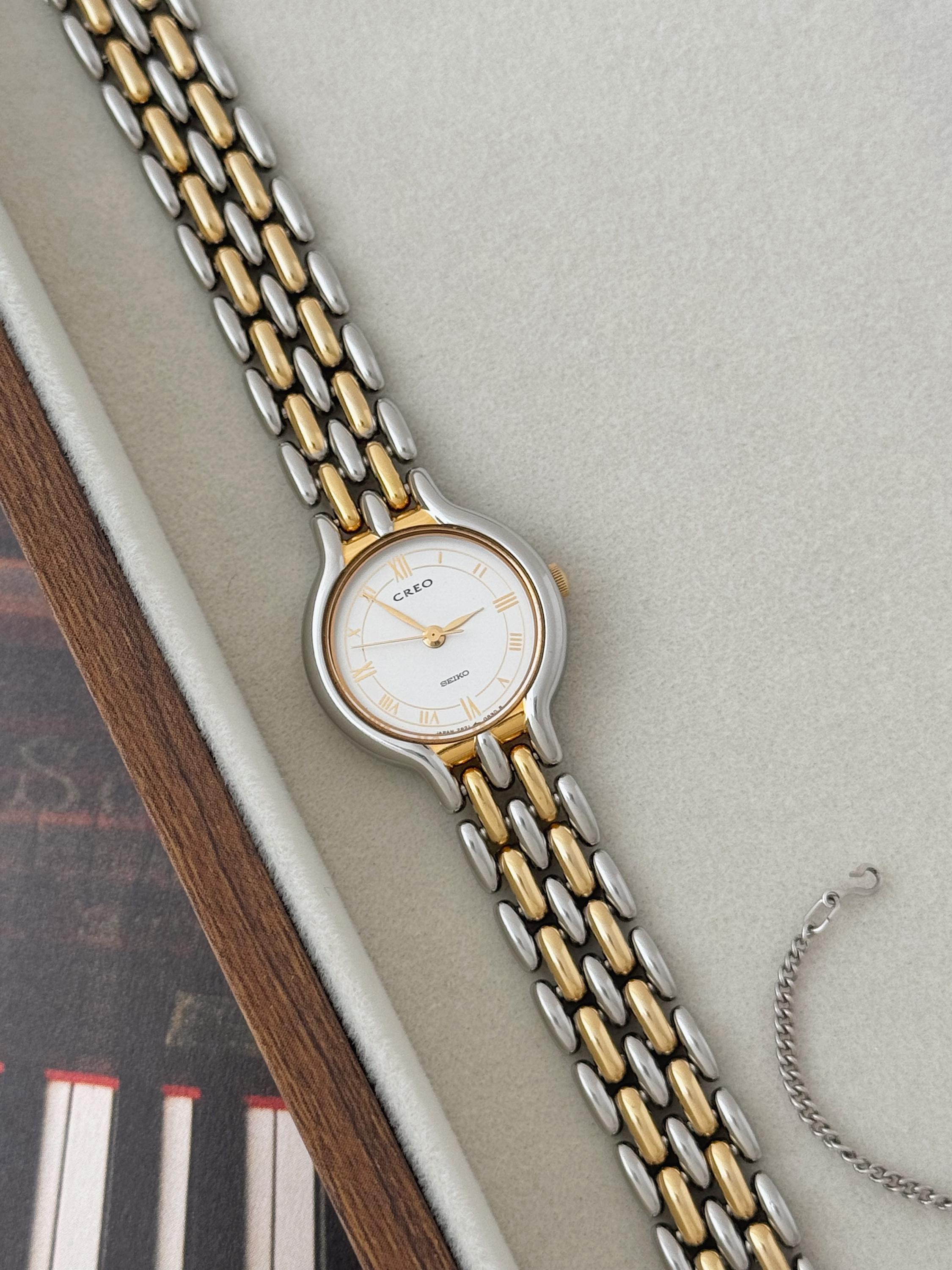 Vintage Seiko Creo Two-tone Bracelet Watch, Vintage Women's