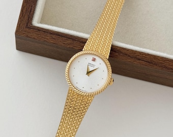 Vintage Seiko Gold Plated Watch With Round Case, Vintage Women's Wristwatch