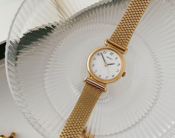 Vintage Seiko Gold Tone Watch, Vintage Women's Wristwatch