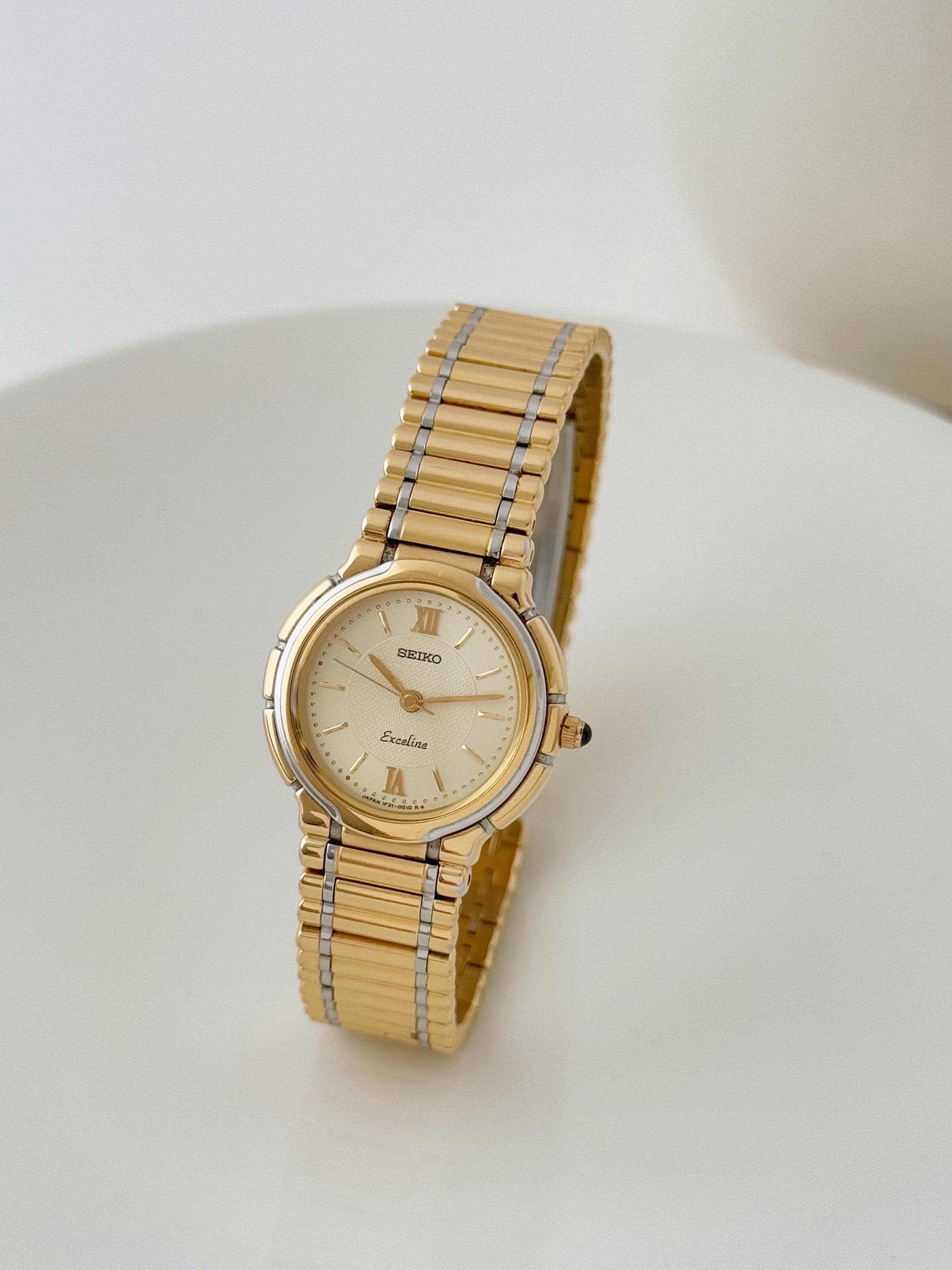 SEIKO レディース腕時計 Exceline ゴールド Vintage Seiko Exceline Two-tone Bracelet Watch, Vintage Women's