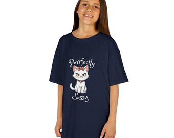Sassy Girl T-Shirt With Cute Cat Tshirt For Sassy Girls T Shirt For Girls That Love Cats Gift Funny Girls Tee Gift For Girls With Attitude