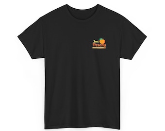 Cute Retro Peach T-Shirt Positive Quote TShirt Gift Unisex Tshirt Just Peachy T Shirt Gift Sarcastic TShirt Gift Tshirt with Pocket Design