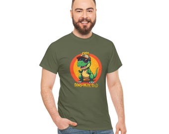 One Dino-Mite Dad T-shirt, Dinosaur Dad T-shirt, Funny Father's Day Gift, Cool T-rex Top, Jurassic Dad Shirt