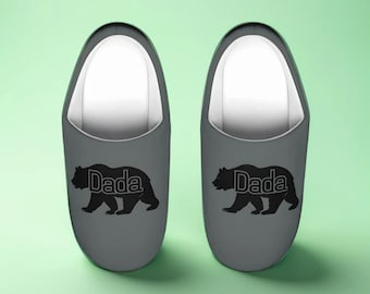 Dada ours chaussons pour papa cadeau pour papa chaussons pour la fête des pères cadeau pour papa Slip on pantoufles papa idée cadeau d'anniversaire pour papa