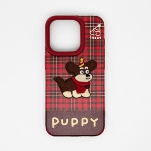 Pet Phone Case,Embroidered Cartoon Dog,Puppy Phone Case,Personalised Phone Case,iPhone16 Case, Embroidery Phone Case,Cute Gift For Her Girls